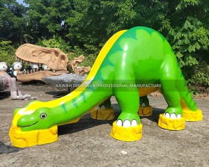 Cute Cartoon Dinosaur Slide Fiberglass Dinosaurs Slide Statue for Children Park PA-2023