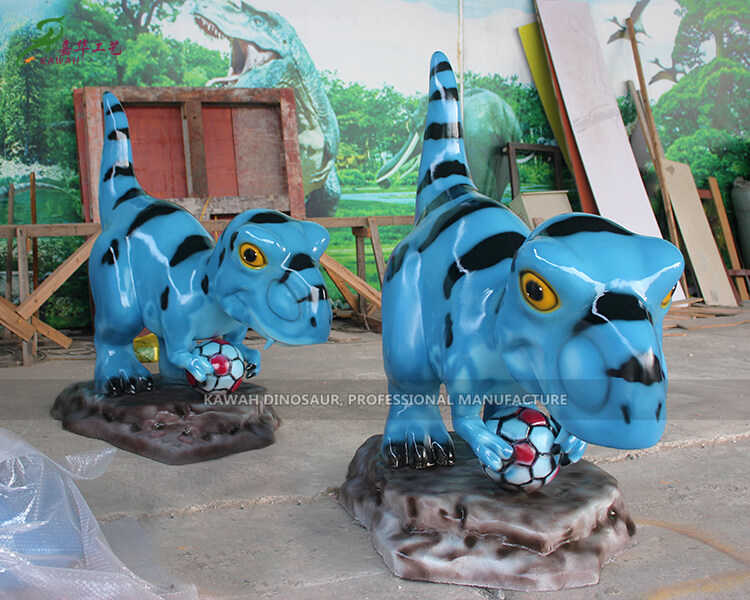 Dinosaur Factory Direct Sale Fiberglass Blue T-Rex Statue Cute Dinosaur Statue FP-2421
