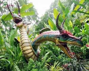 Wholesale Animatronic Dinosaur Ride Manufacturer –  Dinosaur Park Decoration Three-Headed Animatronic Dragon Statue  – KaWah
