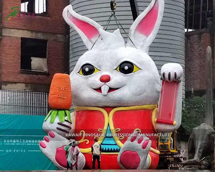 1 Factory Sale Custom-made Giant Lucky Rabbit Statue Animatronic Model H11m