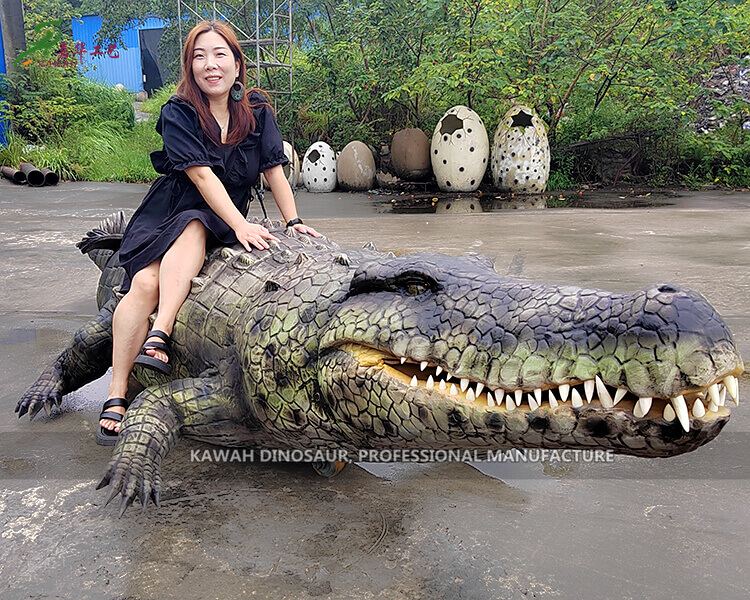 Lifelike Walking Crocodile Ride Amusement Park Animals Rides Customized Factory Sale WDR-794