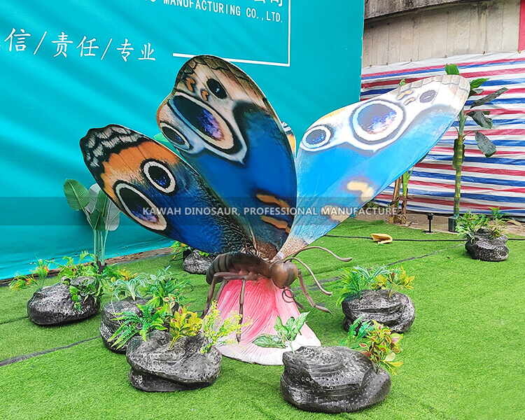 Realistic Animatronic Insects Colorful Giant Butterfly Statue for Insect Park AI-1403