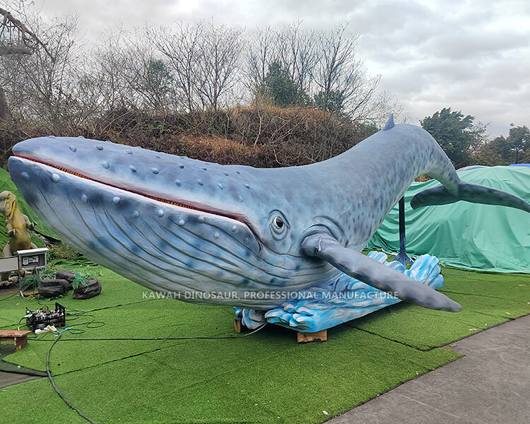 Simulated 8M Long Blue Whale Model Customized Animatronic Whale Sea Animals For Show AM-1662