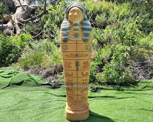 Simulated Pharaoh’s Coffin Customized Fiberglass Statue Sand Blasting Process FP-2440