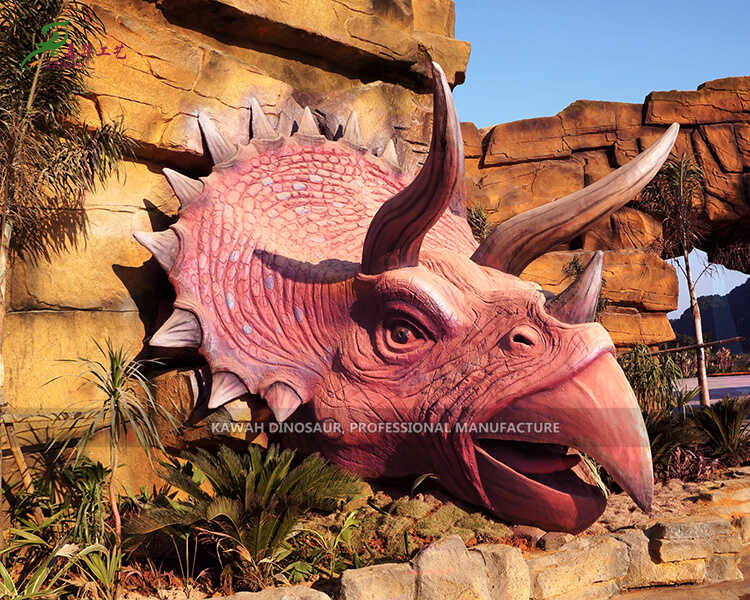 1 Theme Dinosaur World Decoration Animatronic Dinosaur Head Triceratops Factory Sale