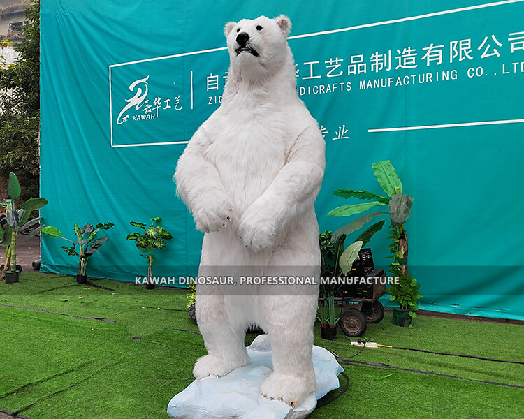 Theme Park Interactive Realistic Polar Bear Statue Animatronic Animals  AA-1259