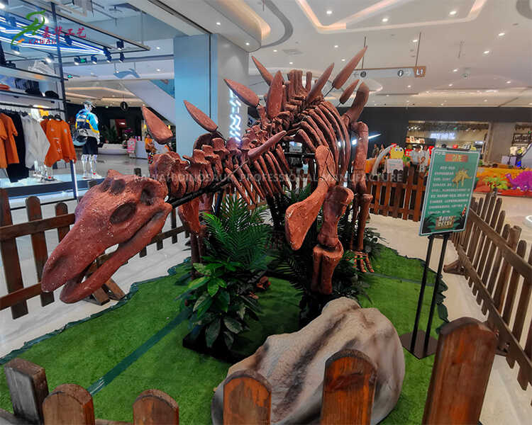 Artificial Static Stegosaurus Dinosaur Fossil Realistic Dinosaur Replicas for Shopping Mall SR-1803