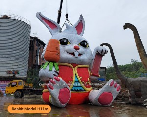 Factory Sale Custom-made Giant Lucky Rabbit Statue Animatronic Model H11m PA-1987