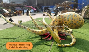 Giant Octopus Catch Crab Set Realistic Marine Animals Animatronic Ocean Model Factory Sale AM-1661