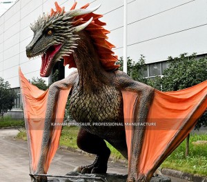 High Quality Animatronic Dragon Statue with Wings for Show AD-2324