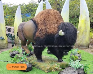 Life Size Animals Statue Running Water Buffalo Animatronic Animals for Zoo Decorations AA-1264