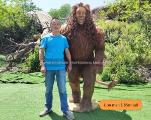 Lion Man Statue With Simulated Fur Figure Statue Customized Simulation Model PA-2018