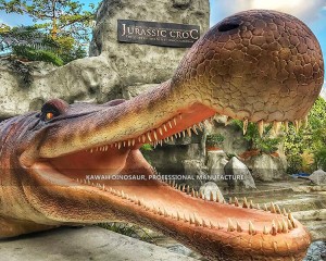 Realistic Giant Crocodile Statue Animatronic Animals Sarcosuchus Model Customized AA-1246