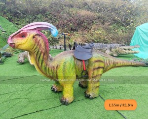 Realistic Walking Dinosaur Ride Parasaurolophus Animatronic Customized Model WDR-798