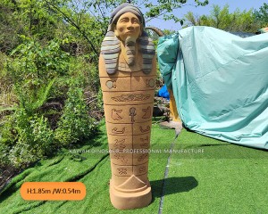 Simulated Pharaoh’s Coffin Customized Fiberglass Statue Sand Blasting Process FP-2440
