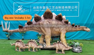 Stegosaurus Family Realistic Dinosaur Statue Life Size Dinosaur Animatronic Factory Sale AD-170