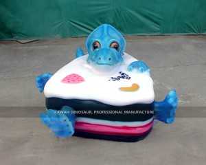 Top Quality 3D Cute Dinosaur Fiberglass Blue Cake Dinsoaur Statue Kids Amusement Park FP-2416