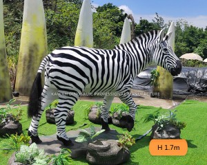 Zoo Park Simulated Zebra Statue Life Size Animal Animatronic Customized AA-1226