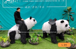 Animatronic Animals Lovely 2M Panda Animatronic Life Size Panda Ride Available Kawah Factory AA-1260