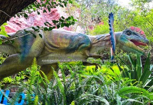 Animatronic Dinosaur Park Realistic Dinosaur Statue Dilophosaurus Giant Dinosaur AD-113