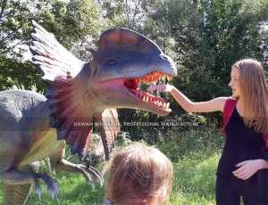 Dinosaur Park Realistic Dinosaur Statue Dilophosaurus Life Size Dinosaur
