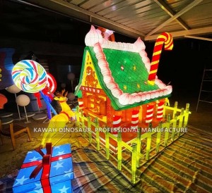 Lovely Colourful Christmas House Lanterns Water Resistant Christmas Holiday Lighting Santa Lantern Set Factory Sale CL-2637