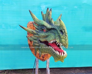 Realistic Animatronic Dragon Head Customized Living Dragon Statue AD-2328