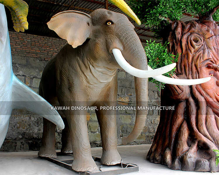 Zoo Park Realistic Life Size Elephants Statue Animatronic Animal 