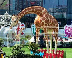 Factory Sale Realistic Animatronic Animals Life Size Giraffe Statue Customized AA-1250