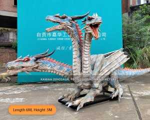 Factory Sale Three-Headed Animatronic Dragon Statue Life Size Dragon