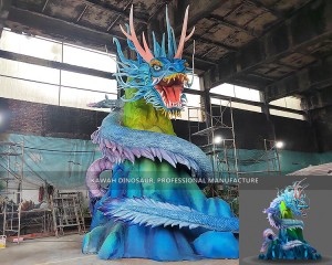 Kawah Factory Customize Animatronic Dragon Model with Movements and Sound Dragons Sculpture H7m AD-2318