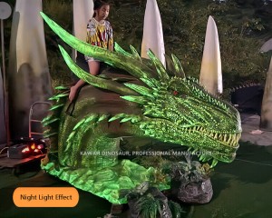 Realistic Animatronic Dragons Ride Realistic Dragon Head Ride-on Spray Smoke and Night Light Effects Customized ADR-738