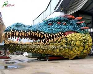 Customized Service Giant Animatronic Dragon Head Monster Head Statue Factory Sale