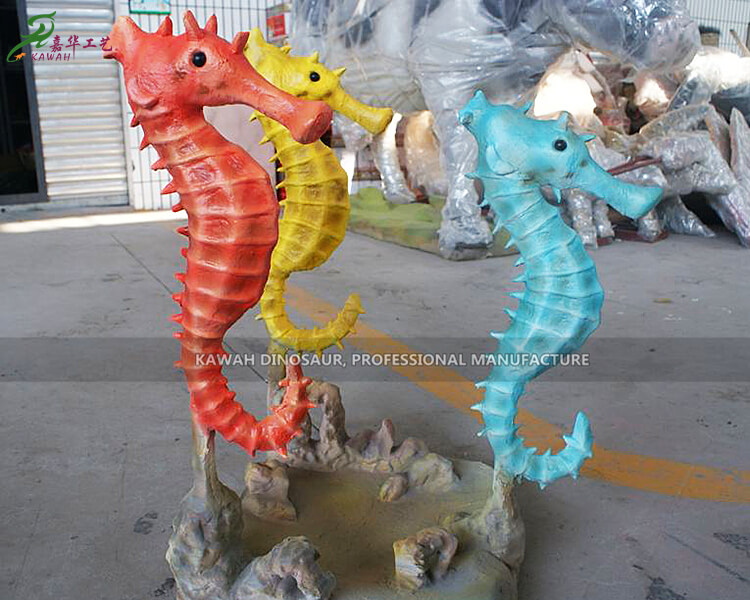 Factory Sale Life Size Fiberglass Sea Horse Statue FP-2431
