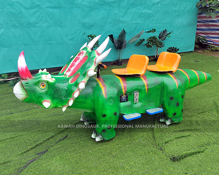 Kiddie Dinosaur Rides Two People Rideable Coin Operated Control Animatronic Dinosaur Ride ER-836