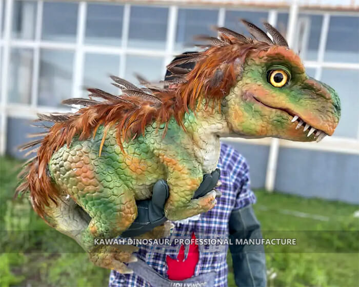 T-Rex Baby with Feather Realistic Dinosaur Hand Puppet for Theme Dino Park HP-1127