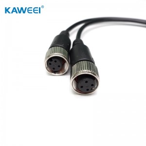 Vodotěsný kabel IP67 Dual M12 female to M12 male 4pin