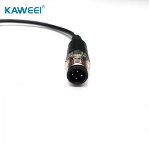 IP67 Waterproof Dual M12 fafine i le M12 male 4pin cable