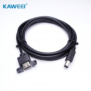 USB B Female to USB AM Cable for printer