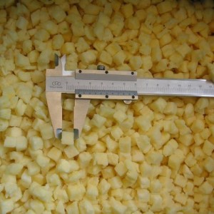 대량 IQF 냉동 깍둑썰기 파인애플 수출