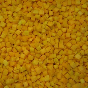 IQF smrznute žute breskve narezane na kockice