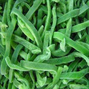 Natūralūs produktai IQF šaldytos žaliosios paprikos juostelės