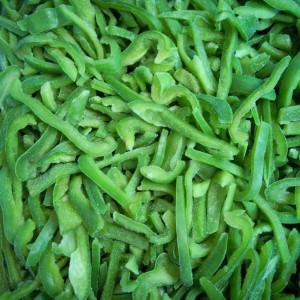 ផលិតផលធម្មជាតិ IQF Frozen Green Pepper Strips