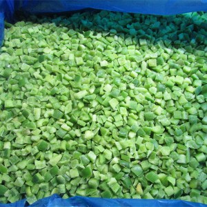 Поставщик IQF Замороженный зеленый перец, нарезанный кубиками