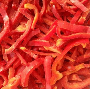 IQF Frozen Red Peppers Strips di peperoni congelati