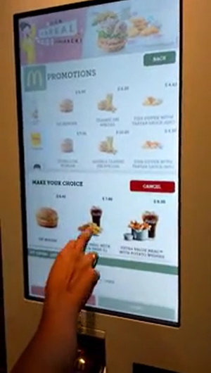 Extensive use of interactive touch screens