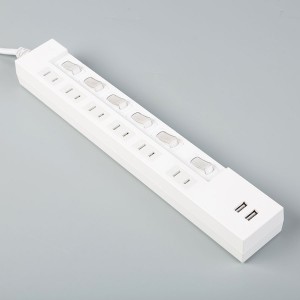 6-Outlets Power Strip Surge Protector with Indi...