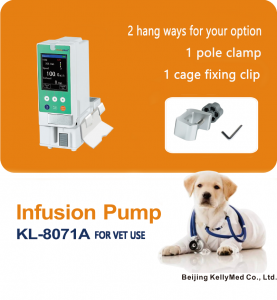 Veterinært udstyr infusionspumpe KL-8071A med veterinær transportabel infusionsvarmer til dyrlægebrug på kæledyr ICU medicinsk dyrehospital