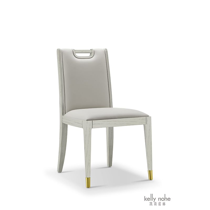 Modern High Quality Leather Upholstered Dining Chair Simple White clean High Class Wood Furniture Manufacturer China Supplier