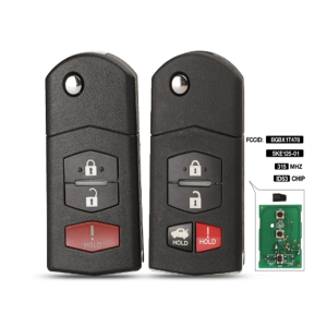 3/4 Button Key Case Folding Fob For 315Mhz For Mazda 3 5 6 CX-7 CX-9 MX-5 Miata BGBX1T478SKE125-01 4D63 Chip Fob